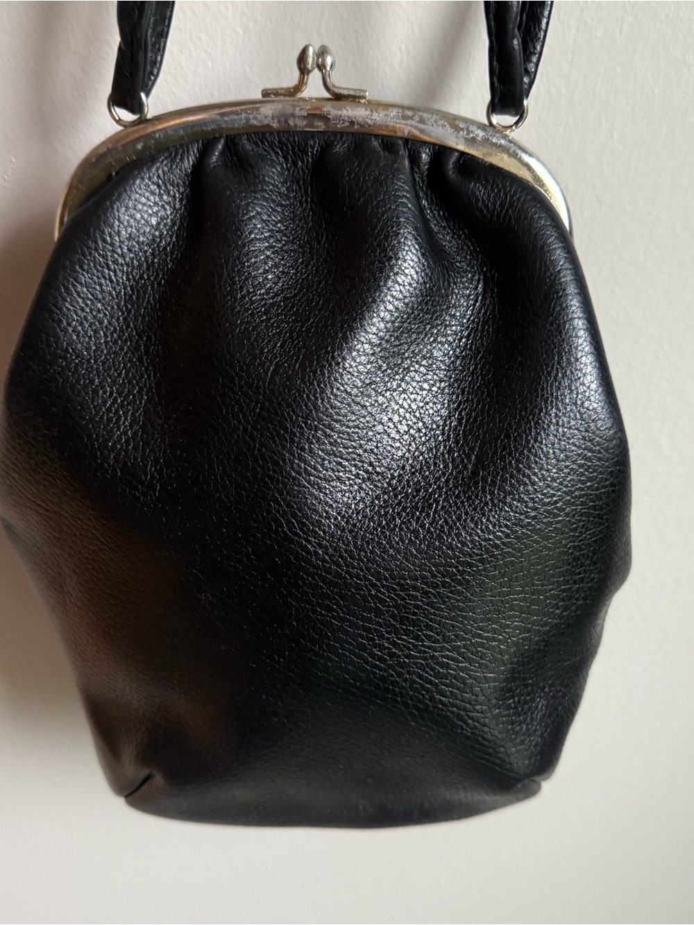 Vintage Letisse Leather Handbag Purse with Kiss lock Closure